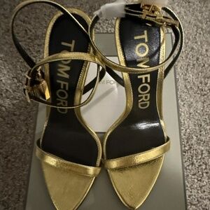 TOM FORD Padlock 115mm metallic sandals